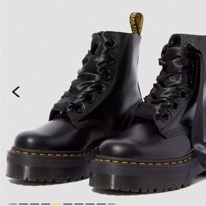 Dr. Martens Molly Women’s Leather Platform Boots - BLACK BUTTERO